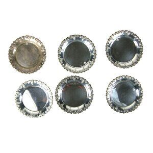 S Metall Set Of 6 Vintage Silver Plated Coasters Grape Sweden Vintage